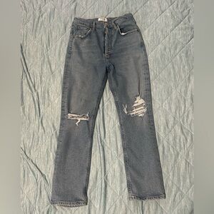 Distressed Blue Jeans